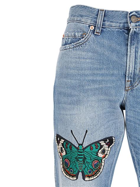 gucci boyfriend butterfly pants|gucci denim jeans.